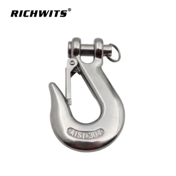 1500kg Stainless Steel Clevis Grab Slip Hooks With Safety Latch Crane Hook