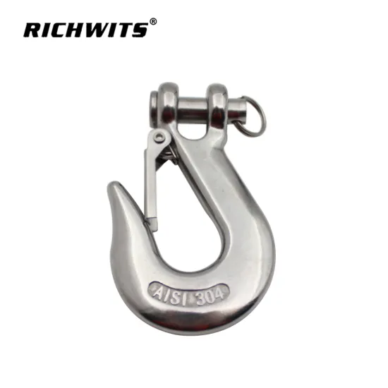 1500kg Stainless Steel Clevis Grab Slip Hooks With Safety Latch Crane Hook