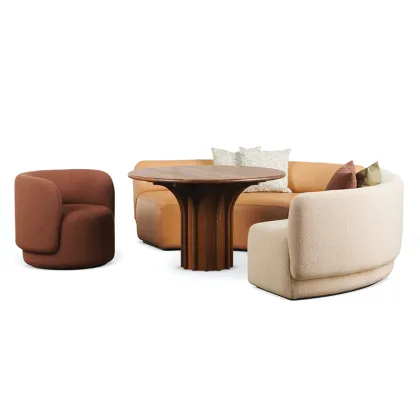 Modern Curved Sofa Set for Office Public Seating Furniture