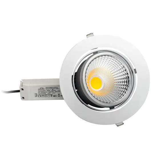 CE RoHS SAA 360 Degree Orientable COB Recessed LED Downlight up to 120lm/W