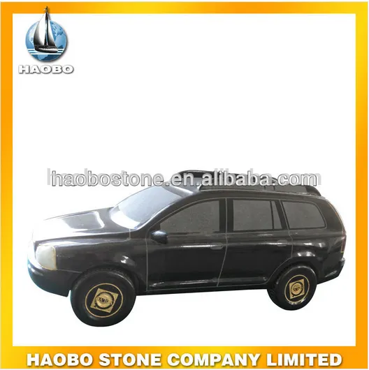 Haobo black granite stone car Popular Design Sports Car Sculpture