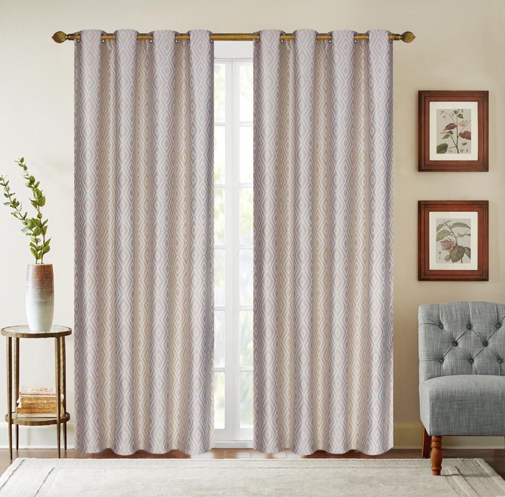 Full Polyester Jacquard Curtain With Diamond Pattern