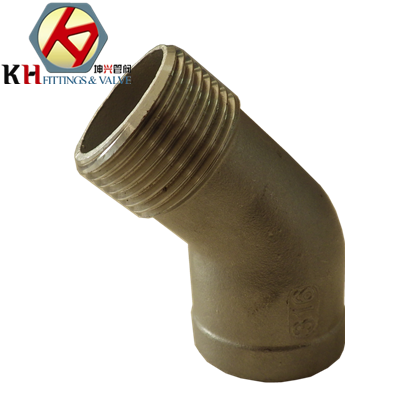 Stainless Steel Casting Pipe Fittings Male and Female Threaded NPT 45 Degree Elbow