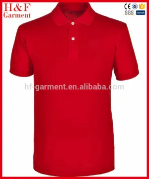 Plus size red men's plain polo t-shirt