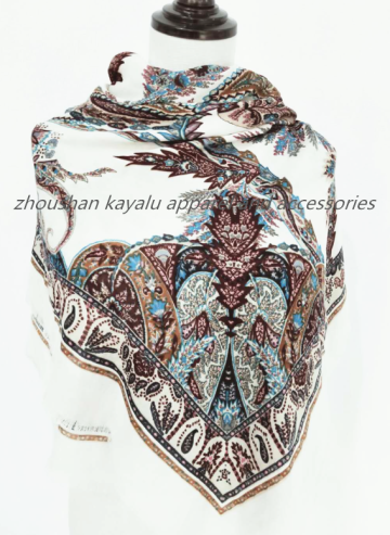 Polyester Print Scarf Silk Square Scarf Colorful