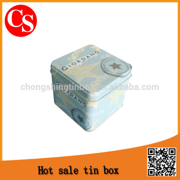 fashionable square watch packaging tin box