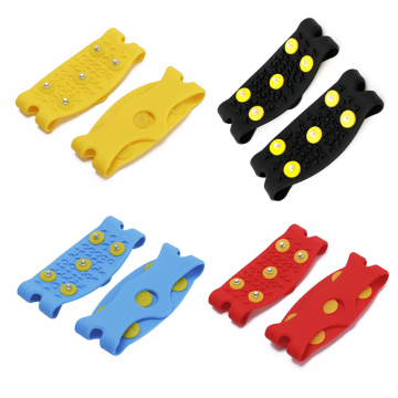 Kids Anti-Slip Silicon Rubber Snow Ice Climbing Shoes with Grippers, Crampons, and Spikes