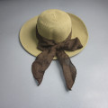 High Quality Ladies Paper Straw Hat With Bow tie