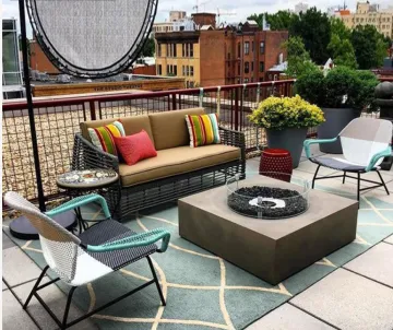 Outdoor Rattan Aluminum Alloy Furniture: Patio Garden Balcony Dining Table and Chairs