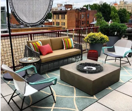Outdoor Rattan Aluminum Alloy Furniture: Patio Garden Balcony Dining Table and Chairs