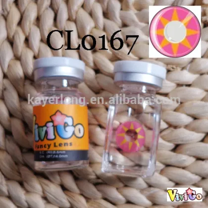 cosmetic contact lens color contact lens CL167 pink star