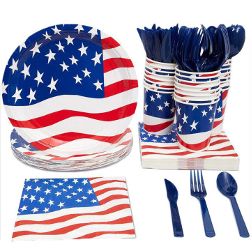 American Patriotic 4th of July Disposable Tableware Set