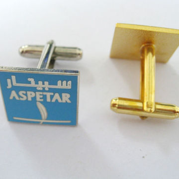 2012 New Gold / Blue 1.5mm Custom Cufflink At A Factory Price