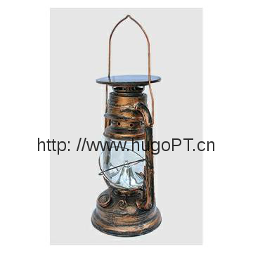 Solar camping lamp with classical style,Bronze-coloured