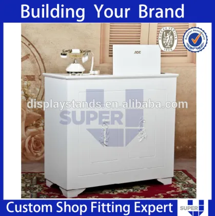 clothing store display design tailor made white modern reception desk