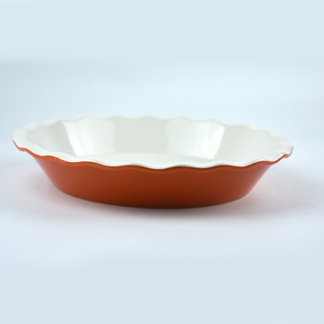 Custom Printed Wavy Lace Ceramic Pie Bakeware Pan