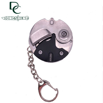 Llavero de cuchillo plegable de estilo monedas multifuncional para EDC y supervivencia