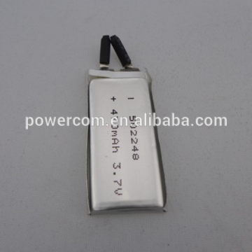 rechargeable lithium polymer battery cell 3.7V lipo battery cell PC502248 470mAh