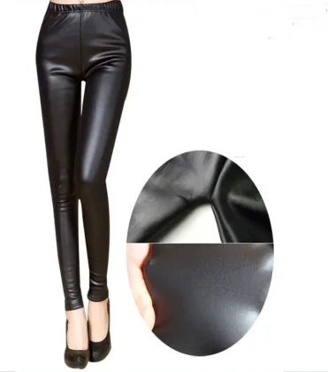 Women Skinny Stretch Faux Leather Pencil Pants 9006