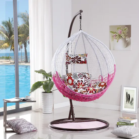 Outdoor Swing Chairs with Hanging Baskets, Deep Cushions, Metal Stands, and Wicker Furniture: The Perfect Addition to Your Leisure Area