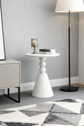 Modern Minimalist White Round Coffee Table