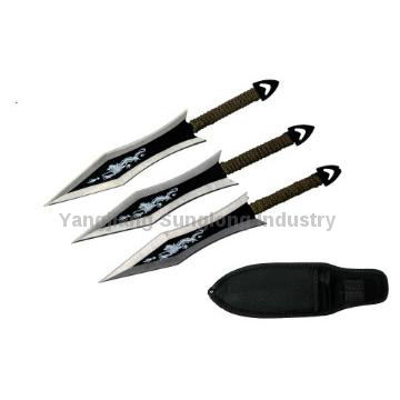 throwing knife/hunting knife/camping knife with nylon bag packing 179