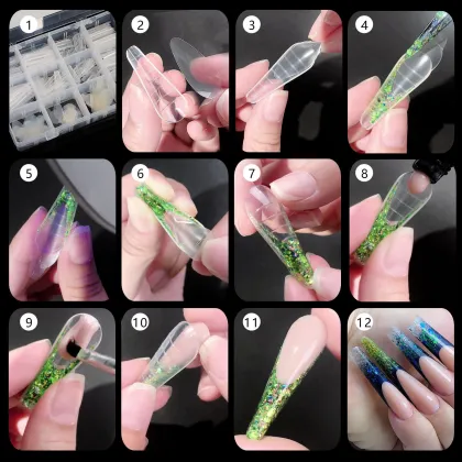 288PCS Dual Form Nail Mold Set for Fake Nail Tips and Extensions