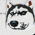 Cartoon Husky Honden Handdoek Chenille Borduurwerk Touw Patches