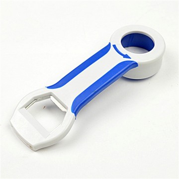 Multifunction fashional 4 in 1 plastic joyshaker water bottle opener