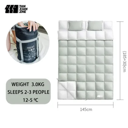 Portable All-Season Family Camping Sleeping Bag for Two