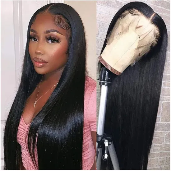 Sample wholesale 180 Density HD lace front wig straight 100 Brazilian Virgin Hair lace closure human hair wigs for black women