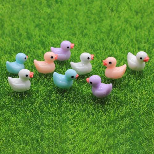 100 pièces Miniature coloré canard canard petit pâturage Statue Figurine Micro artisanat ornement Miniatures bricolage jardin décor