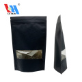 Ventana transparente Bolsa Zipllock Bolsa Black Kraft Paper