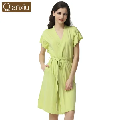 Qianxiu Big Brand Pure Color Cheap Sleeping Robe