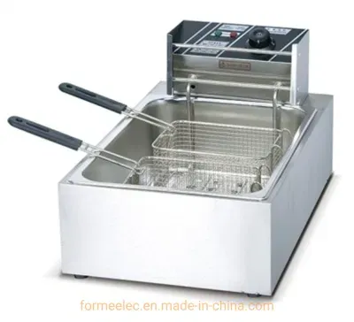 2-Tank 2-Basket Desktop Fryer 5kw 12L Countertop Electric Fryer