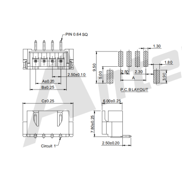 2.50mm pitch 180°Wafer-SMT TYPE Connector Series