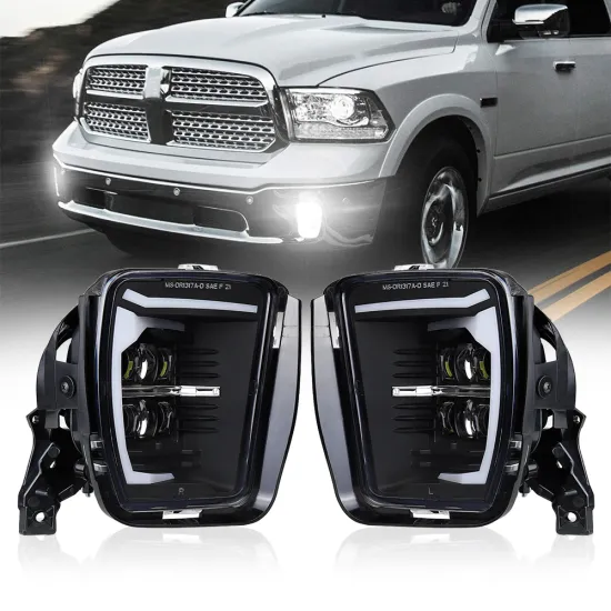 Bumper Driving Fog Lamps LED Fog Lights Pair for Dodge Ram 1500 2013-2018 Silver