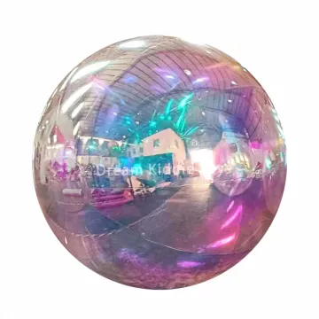 Customized Size PVC Holographic Rainbow Inflatable Mirror Ball Ornaments for Christmas Decorations
