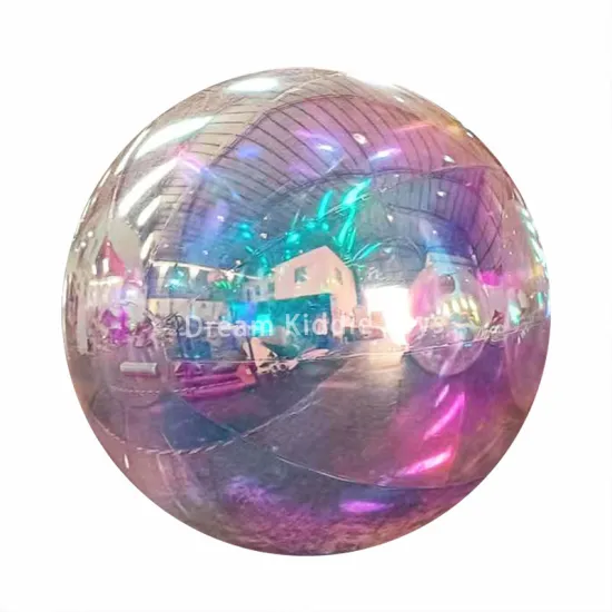 Customized Size PVC Holographic Rainbow Inflatable Mirror Ball Ornaments for Christmas Decorations