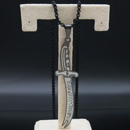 Islamic Imam Ali Zulfiqar Sword Stainless Steel Necklace