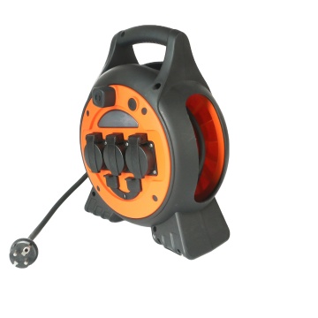 ZNPON XM-HF3 15M 3 Way French Extension Cable Reel with USB and LED Light