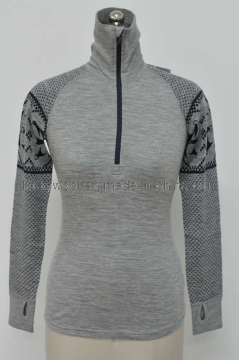 Women 1/2 Zip Merino Wool Underwear