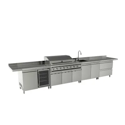 Stainless Steel Bar Outdoor Kitchen Island Outdoor BBQ Grill