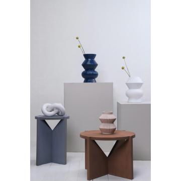 Rustic Porcelain Vases Romantic Rhombus Monochrome vase Supplier