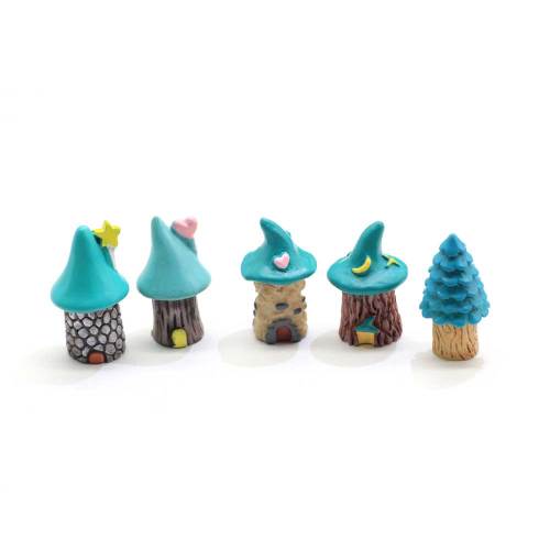 Kawaii dessin animé arbre maison Mini fée jardin accessoires Terrarium figurines résine Miniatures artisanat succulentes décor