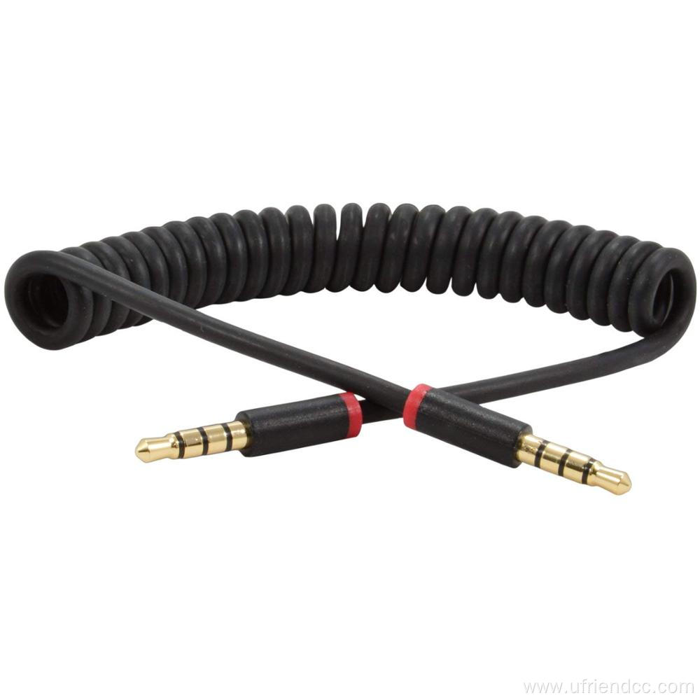 spring wire coiled cable DC male audio cable