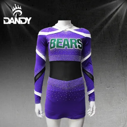 Purple varsity cheerleading uniforms