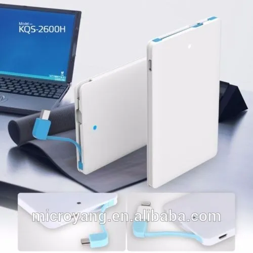 High Quality Credit Card Smart Power Bank 4000mAh for iPhone Samsung HTC