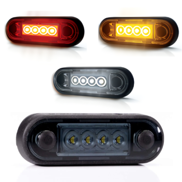 1 PCS 4LED TINTED Đèn đánh dấu 12-24V với giá đỡ cơ sở kép cho xe tải và xe tải