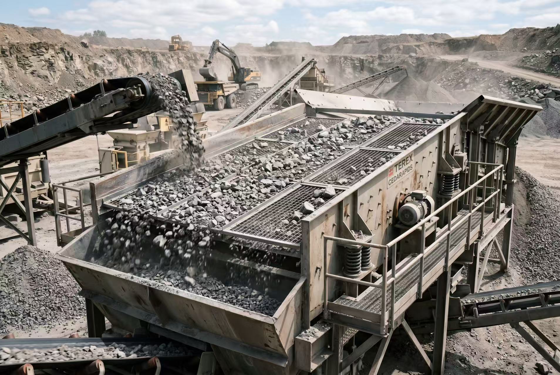 ANJIA Group square wire mesh vibrating screen panels separating aggregate at mining site